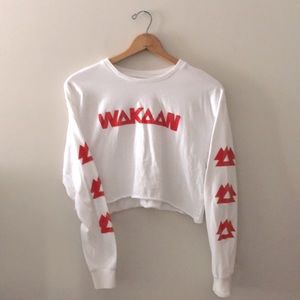 White Wakaan long sleeve crop top